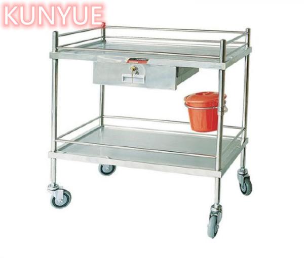 Treatment Instrument Surgic Tool Medical Trolley Cart With One Drawers Stainless