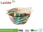 Non Toxic Tasteless Bamboo Salad Bowl Set Waterproof With Customized Prints