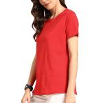 High Quality Red Summer Printed Casual Workout Cotton Ladies Short Sleeve T