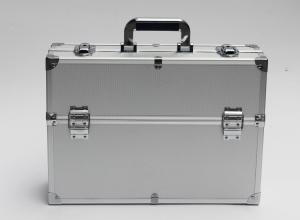 China Silver Lockable Aluminum Storage Box , Double Door Open Aluminium Tool Case factory