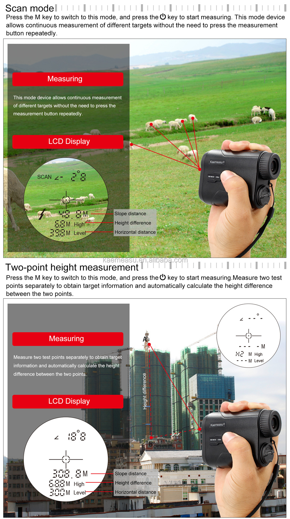 Digital Portable Golf Hunting Laser Rangefinder Mini Sport Laser Measure Distance Meter OEM