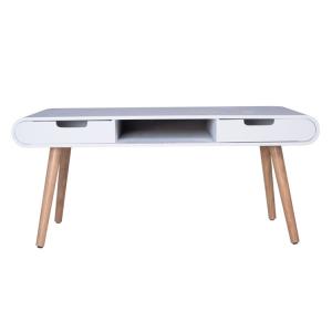 White Two Drawers NC Painting Solid Wood Coffee Tables