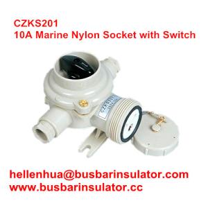 China 10A marine nylon watertight receptacles with switchCZKS201 1144/2/FS IP56 factory