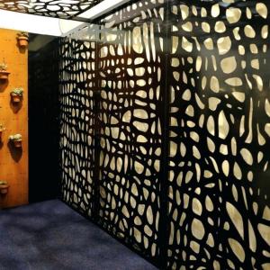 China Black Shelf Room Divider Screen Foldable Rectangle Carved Design factory
