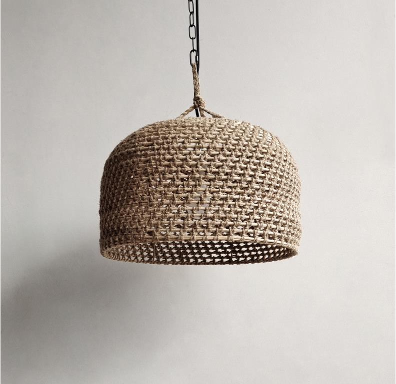 3500K Creative Rattan Pendant Light Switch Control For Living Room