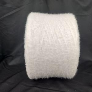 China 1.3cm NM12 Bleached White / Raw White Nylon Feather Yarn For Flat Machine Knitting factory