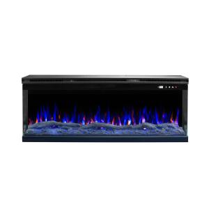 China Modern Fully Recessed Customized Electric Fireplace With Multi Color Flames Log Set factory