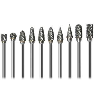 China Wholesaler 6mm Shank Diameter Drill Bits Rotary Files Burs Tool Tungsten Carbide Burr factory