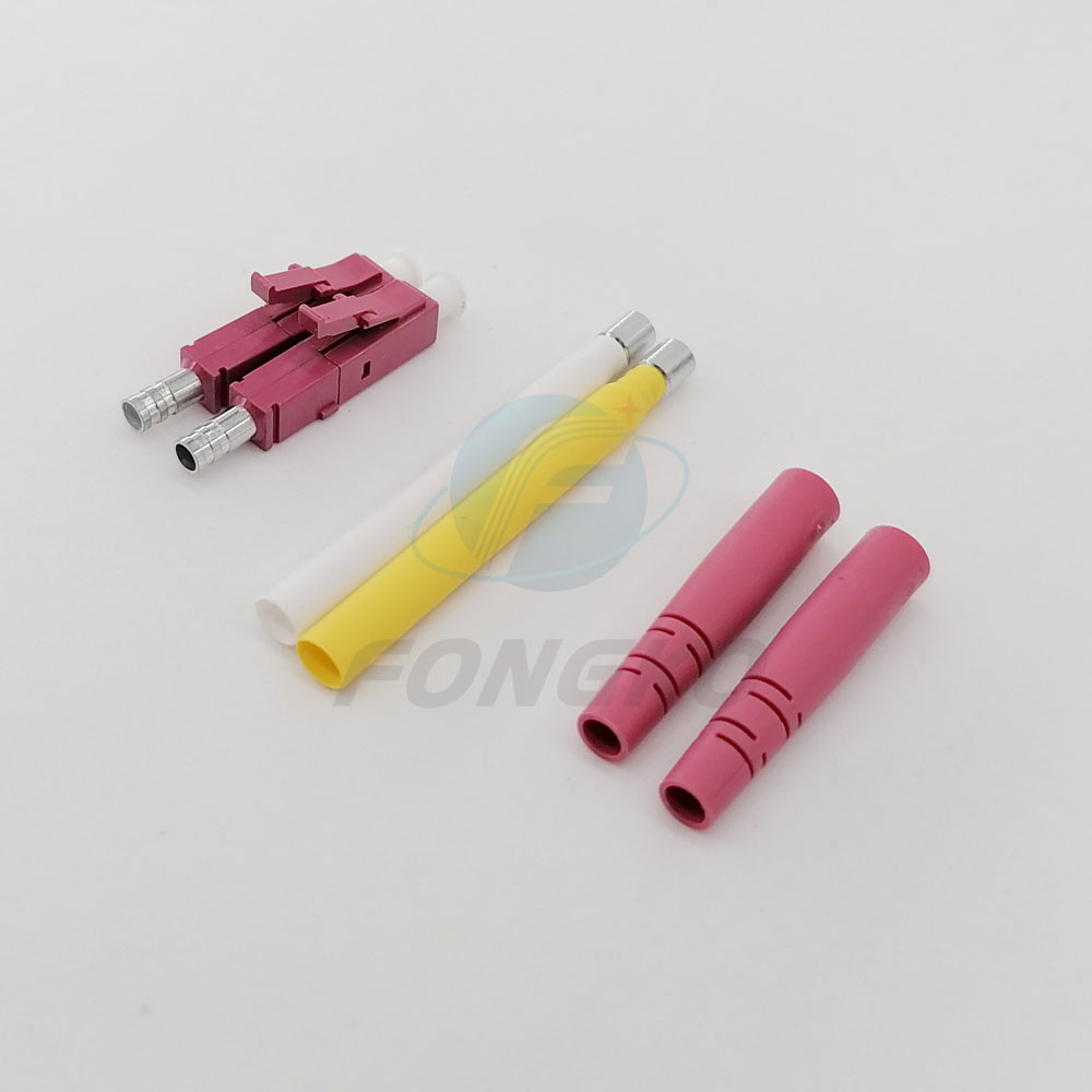 Lc/UPC Fiber Optical Connector parts FTTH FTTX OM4 Duplex 2.0mm Fiber Optic Connector