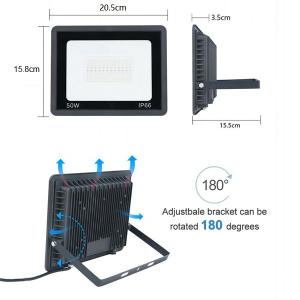 China Smart RGB TUYA Flood Light 50W , Compatible Waterproof Outdoor LED Flood Lights factory
