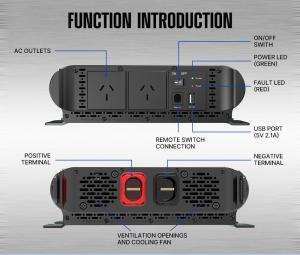 China LVD ROHS Multifunction Power Supply Converter 12V To 220V Vehicle 1500w Sine Wave Inverter factory