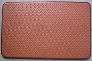 China Dark Orange Flat Door Mat , Anti Fatigue Floor Mats Chequer Pattern factory