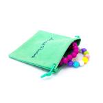 Custom Printed Velvet Drawstring Pouch , 13x18cm Small Velvet Jewelry Bags