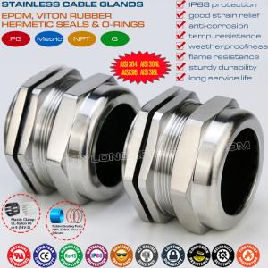 China 304, 316, 316L Stainless Steel PG36 Cable Gland, IP68 Watertight Adjustable Gland Connector for 25-33mm Range factory