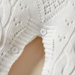 Sweet Cute Knitted Openwork Long Sleeve Solid Color Baby Bodysuits