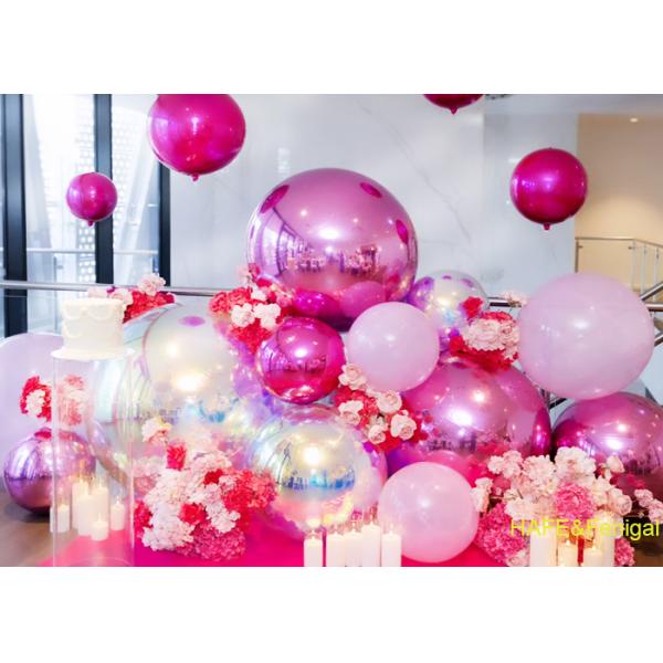 China 1.2m 4ft Pink And Iridescent PVC Mirror Balloons For Gallery Opening Art Installation factory