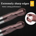 CNC Tungsten Carbide End Mill 2mm 12mm 6mm 200 mm 6 Ballnose Ball Nose Milling