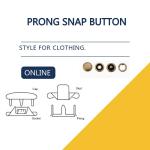 Capped Prong Snap Button For Denim Shirts & Blouses , Brass Engraved Bulk