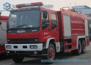 China ISUZU 9000L 6x4 Water Tank Fire Truck , Double Row Cab 260Hp 3 Axle Truck factory