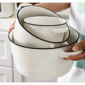 China Household Porcelain Ceramic Oven Bowl Nordic Style For Soup Salad Dessert factory