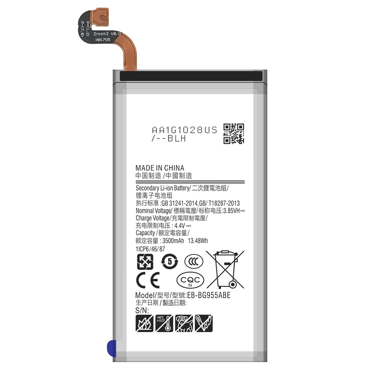 Replacement Mobile Phone Battery EB-BG955ABE for Samsung S8 S8P G955 S8 Plus 3000mAh-3500mAh 3.85V