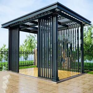 China Chinese Style Gazebo Aluminum Alloy Pergola Gazebo Free Standing With LED Lights factory