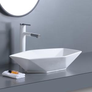 China Irregular Diamond Counter Top Bathroom Sink 70cm CUPC Vessel Style factory