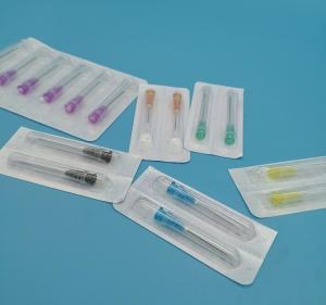 China 1.4mm Out Diameter Sterile Disposable Syringe 17G Red Purple With Side Hole factory