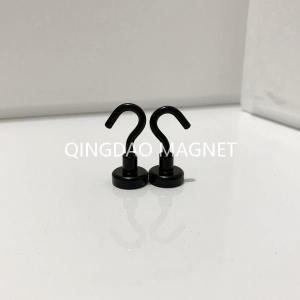 China Sintered NdFeB Hook Magnet, N35,16KGS, Permenent Hook Magnets in Black Color factory