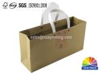 Kraft Custom Paper Shopping Bags , Plastic Handle Eyelet Brown Craft Tea Gift