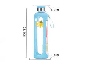 China Outdoor Custom Unbreakable Glass Water Bottles Bpa Free With Sleeve Eco - Friendly factory