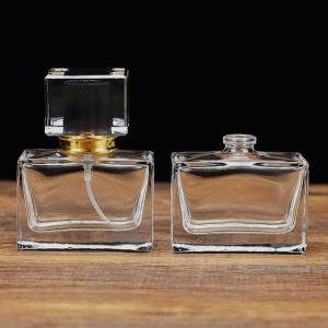 China Square Glass Perfume Spray Bottle With Mist Pump Reusable Lightweight on sale