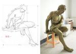 Handmade Fiberglass Resin Statues Sitting Style Fiberglass Human Statues