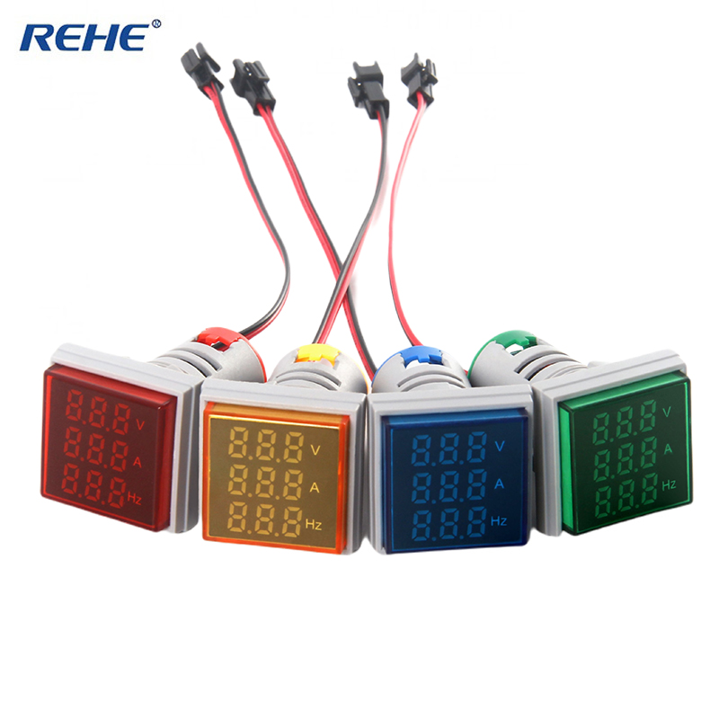 22mm AC 0-100A LED Traid display Multifunctional Indicator Ammeter Voltmeter Digital Frequency Meter Electronic equipments