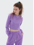 100% Cotton Plain Crew Neck Sweatshirt Ladies Crop Sweatshirts