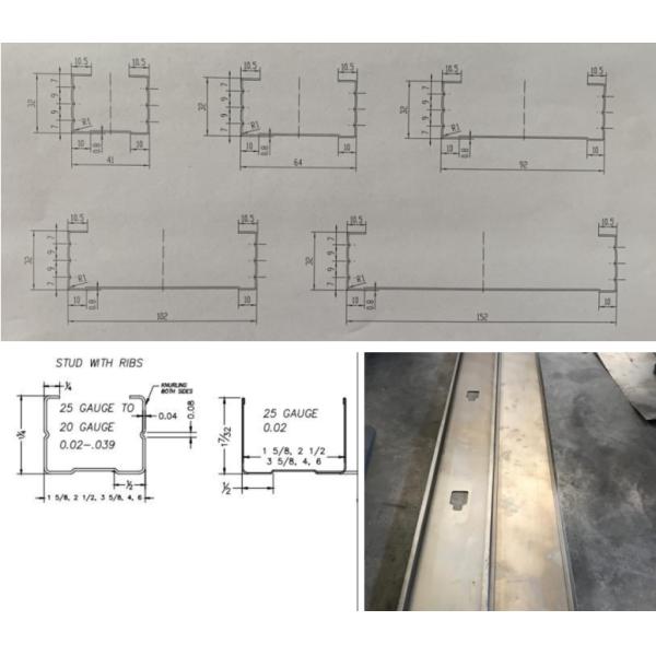 drawing profile of metal stud and track
