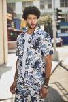 100% Linen Custom Hawaiian Shirts Blue Coolness Tropical Button Up Shirt