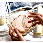 Transparent Square Phnom Penh Pink Glass Tableware