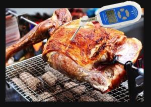 China Blue Kitchen Digital Food Thermometer / Waterproof Cooking Food Thermometer factory
