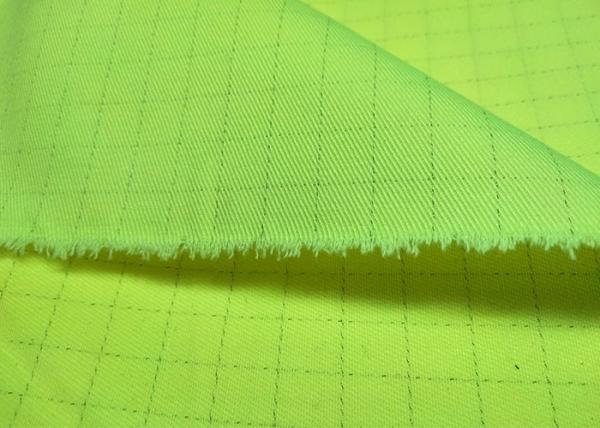 98% Cotton 2% Conductive Fiber High Visibility FR Anti Static Fabric Forpetroleu