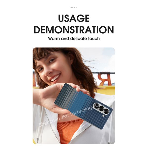 Customized Blue Color Strong Suction Aramid Fiber Phone Case For Samsung Galaxy Fold7