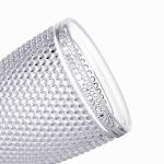 Beaded Hobnail Glass Drinking Cups Crystal Tumblers 260ml Old Fashioned Glasses