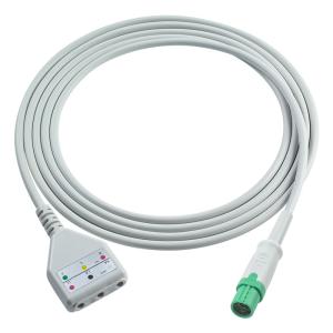 China Drager ECG Trunk Cable Dinstyle 3lead Leadwires Cable 1.30M factory