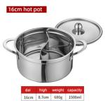 New Design Silver Kitchen Small Stock Pot Stainless Steel Shabu Shabu Induction