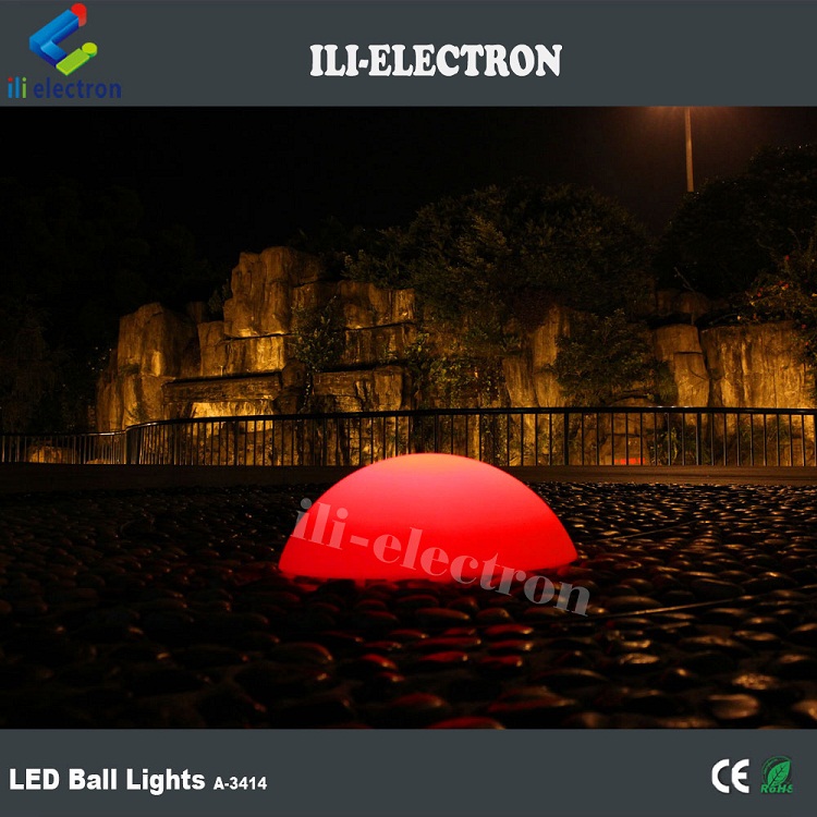 PE Plastic LED Half Sphere Light Rechargeable For Christmas Decor