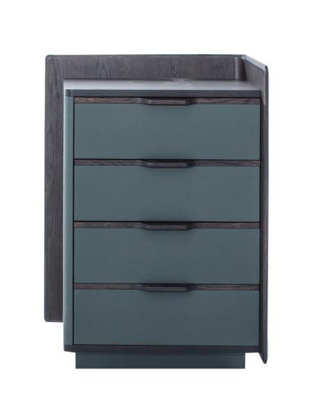 Italy design Bedroom furniture of 5 drawers cabinet in Oak wood casa with blue