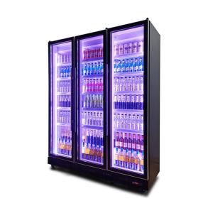 China Glass Door Beer Fridge Drink Beverage Cooler And Chiller With Colorful LED on sale