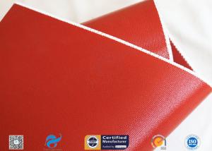 China 1010gsm Glossy Red Silicone Coated Fiberglass Fabric For Engine Insulation Parts factory