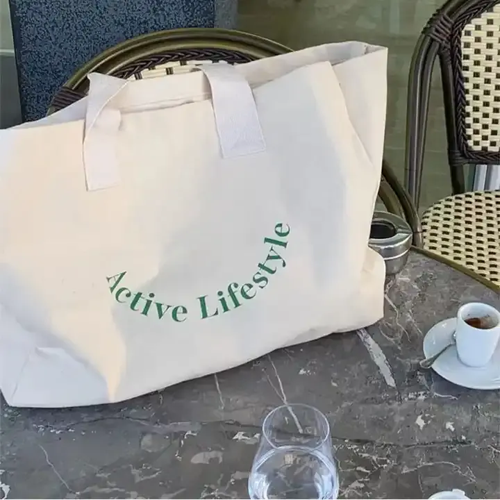 Customized Logo Eco Friendly Heavy-duty Oversize Large Grocery Cotton Canvas Tote Bag