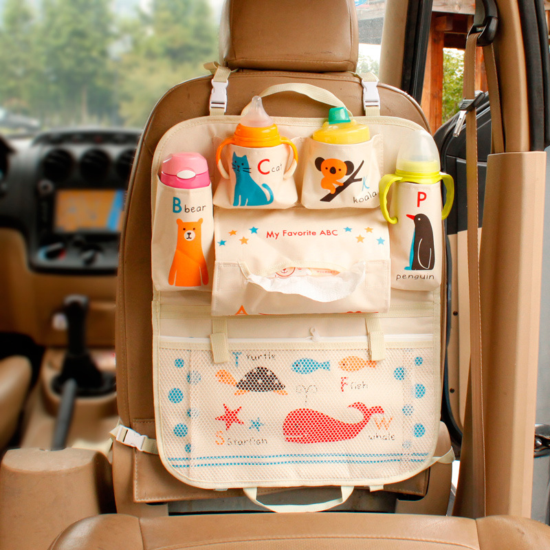 Oxford PVC Car Seat Back Storage Bag Organizer For Travel